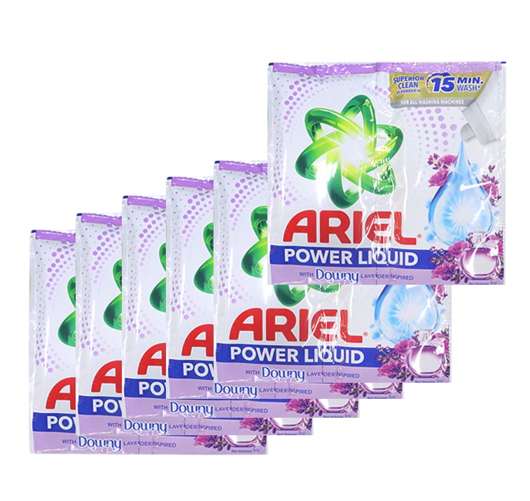 Ariel Liquid Deterget Power Gel w/ Downy French Lavender 60g 6's